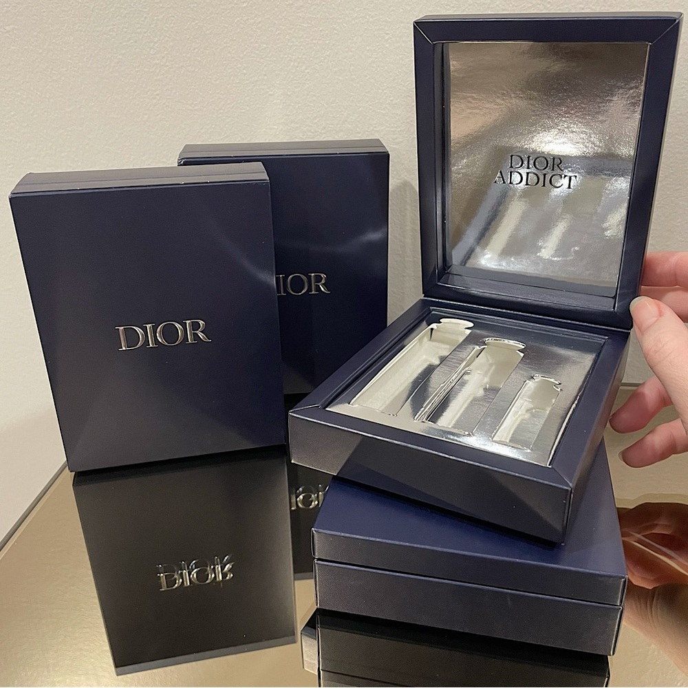 4pc Dior Magnetic Storage Boxes Dior Addict Navy Blue Set of 4 Boxes